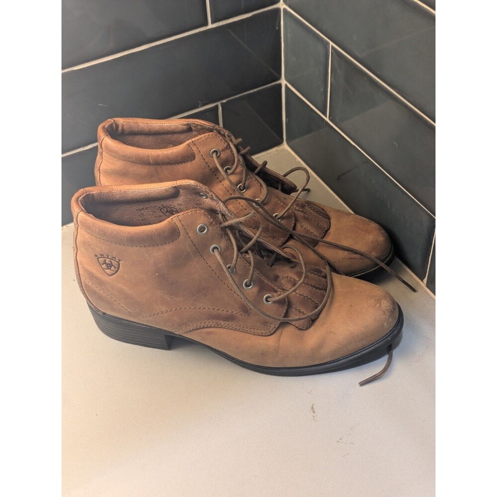 Ariat‎ Ankle Heel Boot Shoes Josie 12225 Distressed Brown Leather Size 6B